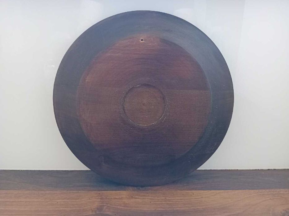 Duży drewniany talerz ozdobny vintage PRL