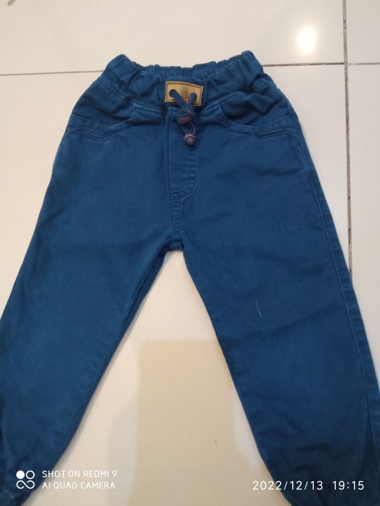 Spodnie eleganckie dla chłopca 92 ZESTAW jeansy materiałowe