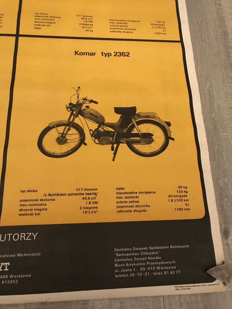 Romet motocykle motorower plakat prl Polmozbyt