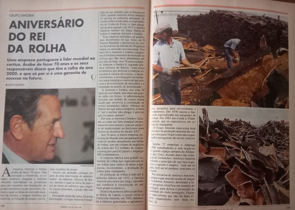 Américo Amorim aniversário 1992 em conteúdos de revista
