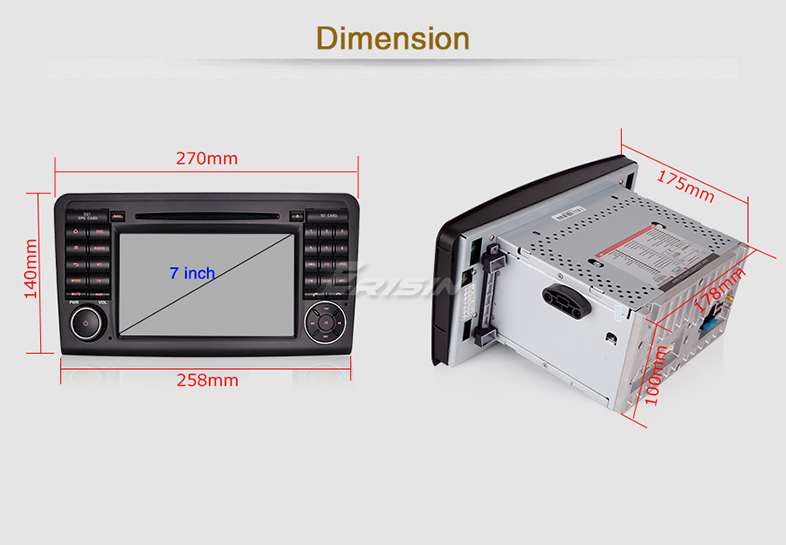 Auto-rádio 2 din android 13 64GB para mercedes ML W164 GL X164