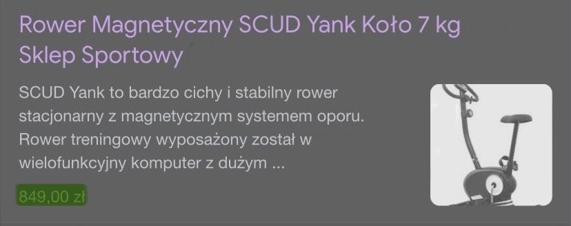 Rower Magnetyczny SCUD Yank