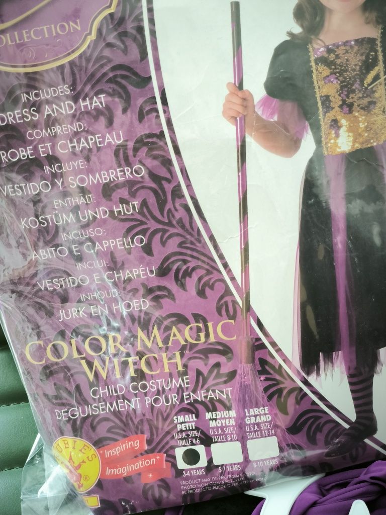 Vestido de bruxinha e chapéu Halloween