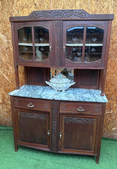 Louceiro antigo em perfeito estado, tampo em marmore; 49X126X194 cm