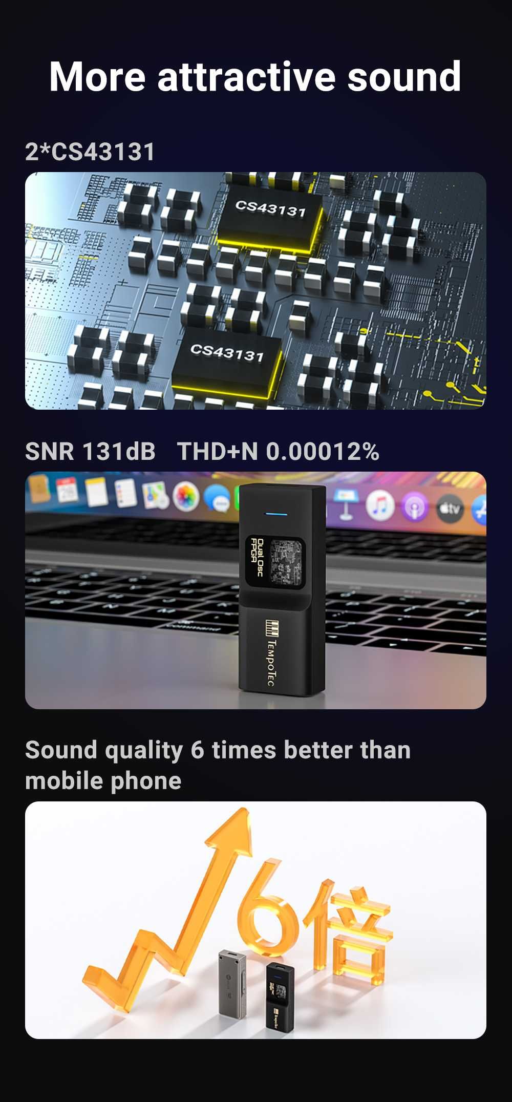 ⇒ TempoTec Sonata BHD PRO - портативный ЦАП и усилитель на 2-х CS43131