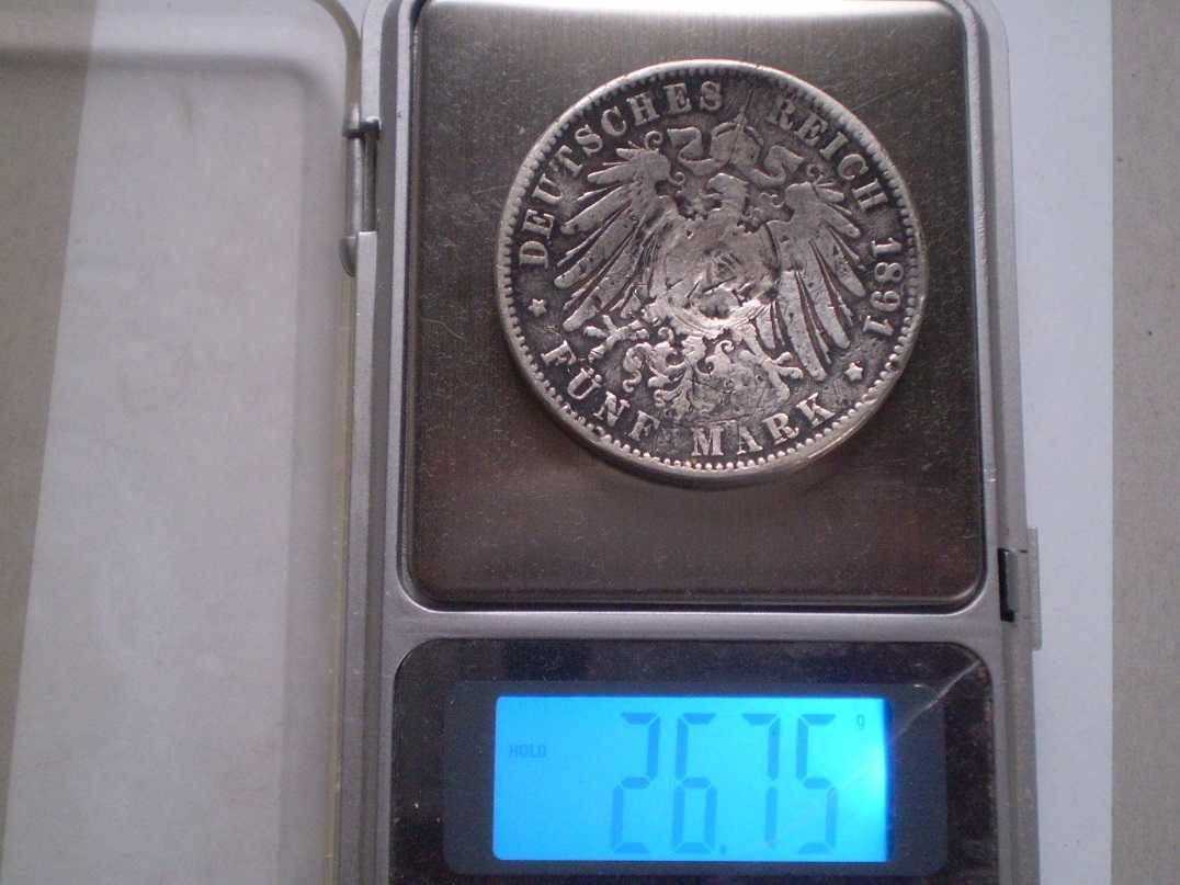 Срібні монети 5 марок 1891 Германія 5 злотих 1933 2 і 200 лей 1912-42
