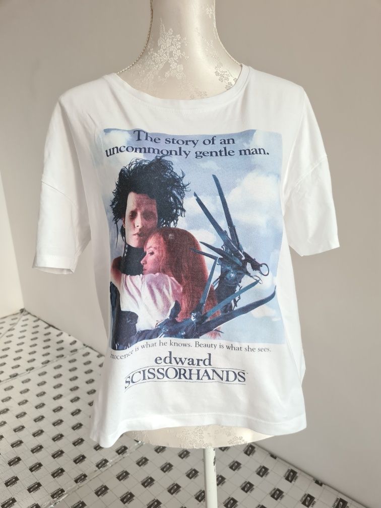 Koszulka T-shirt z nadrukiem Edward Scissorhands Nożycoręki oversize