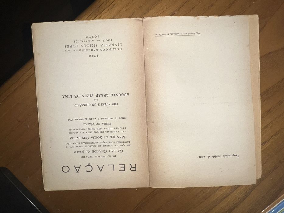 Relação Perda Galeão S. João - Edição de 1940