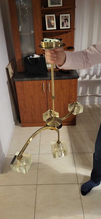 żyrandol lampa złota szklane klosze