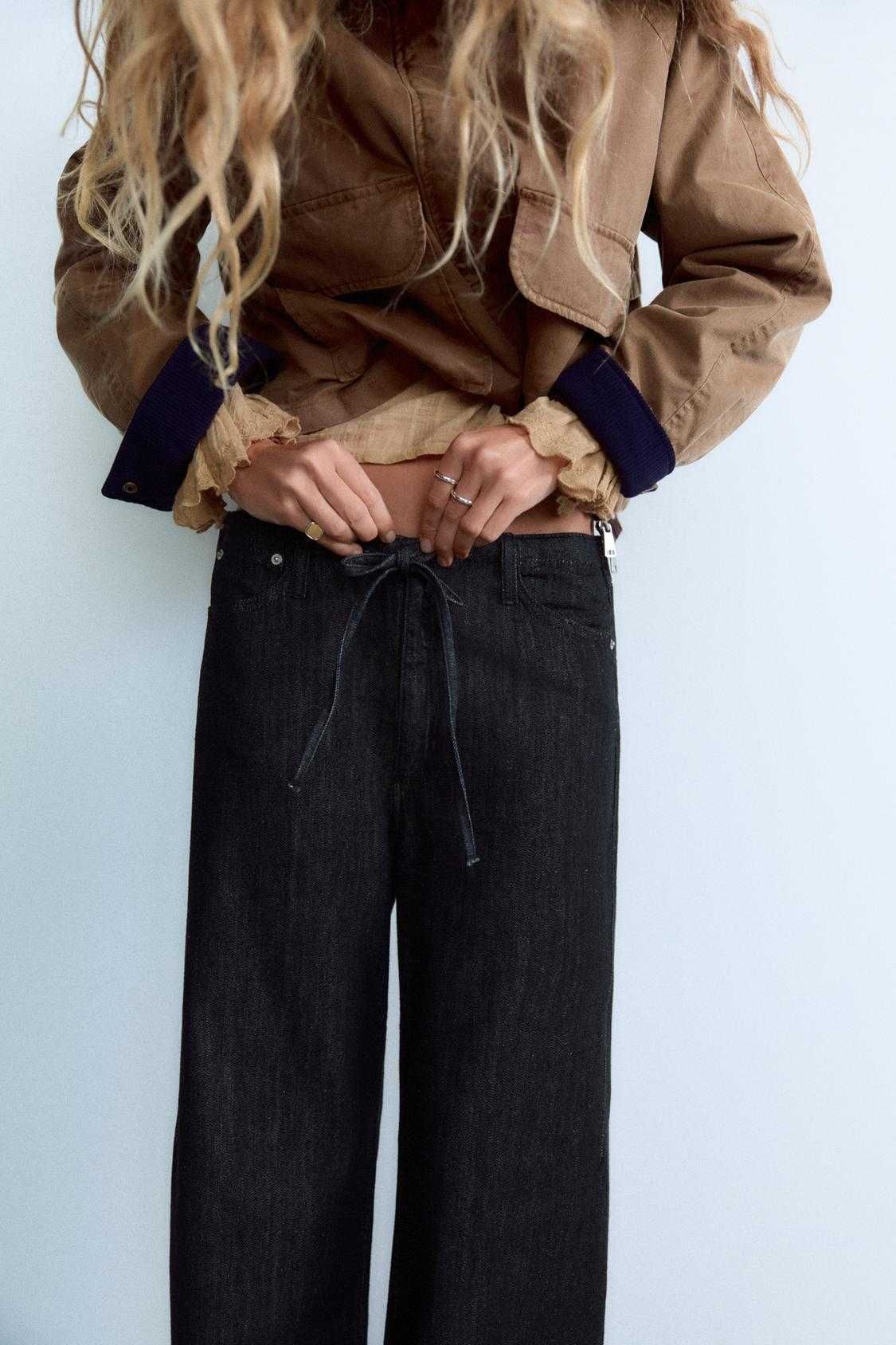 Джинсові штани в піжамному стилі від Zara, 40, 42р, оригінал