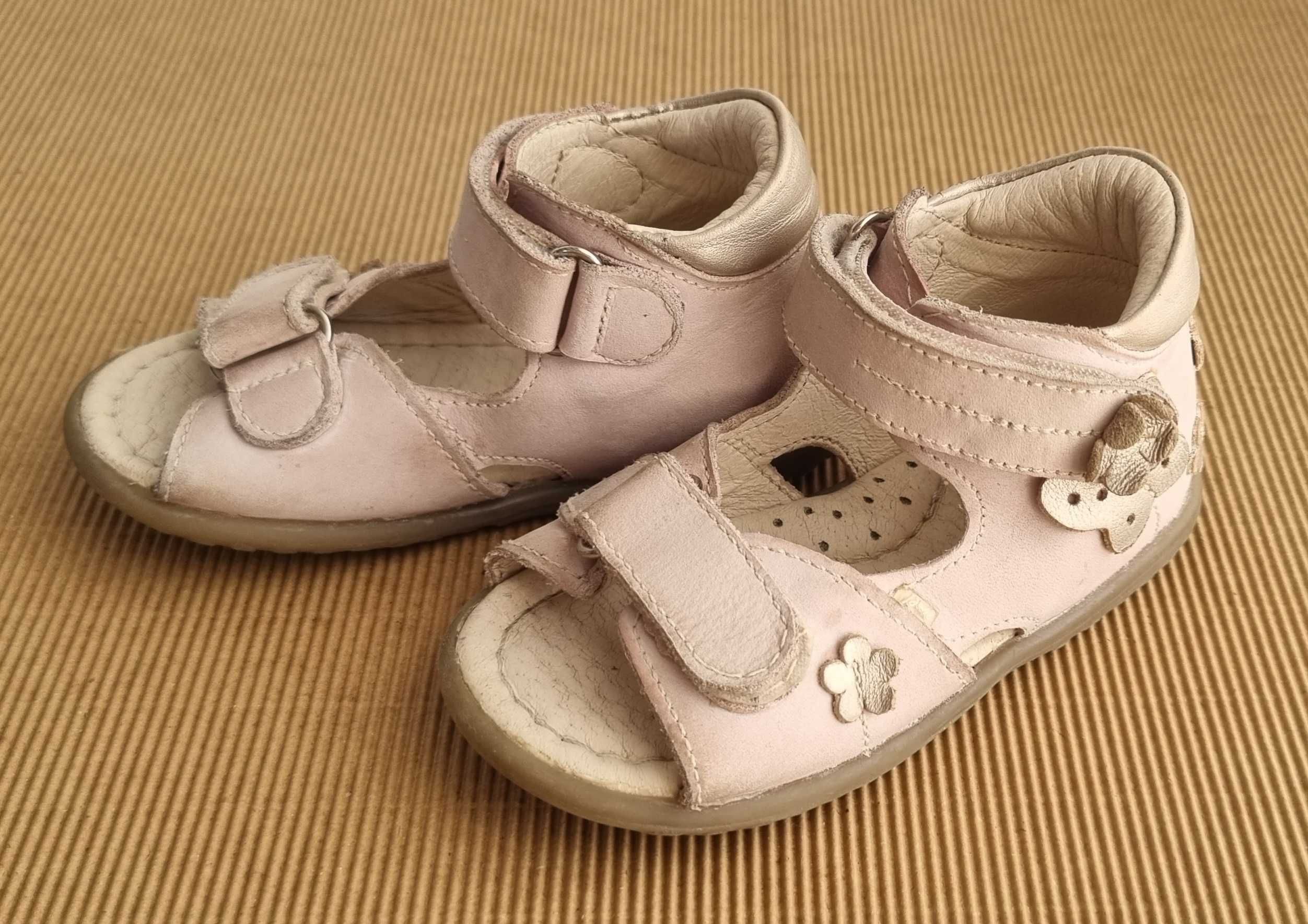 Buty buciki sandały skórzane roczki dla dziewczynki r. 21 EMEL