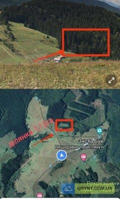 Земельна ділянка оточена лісом