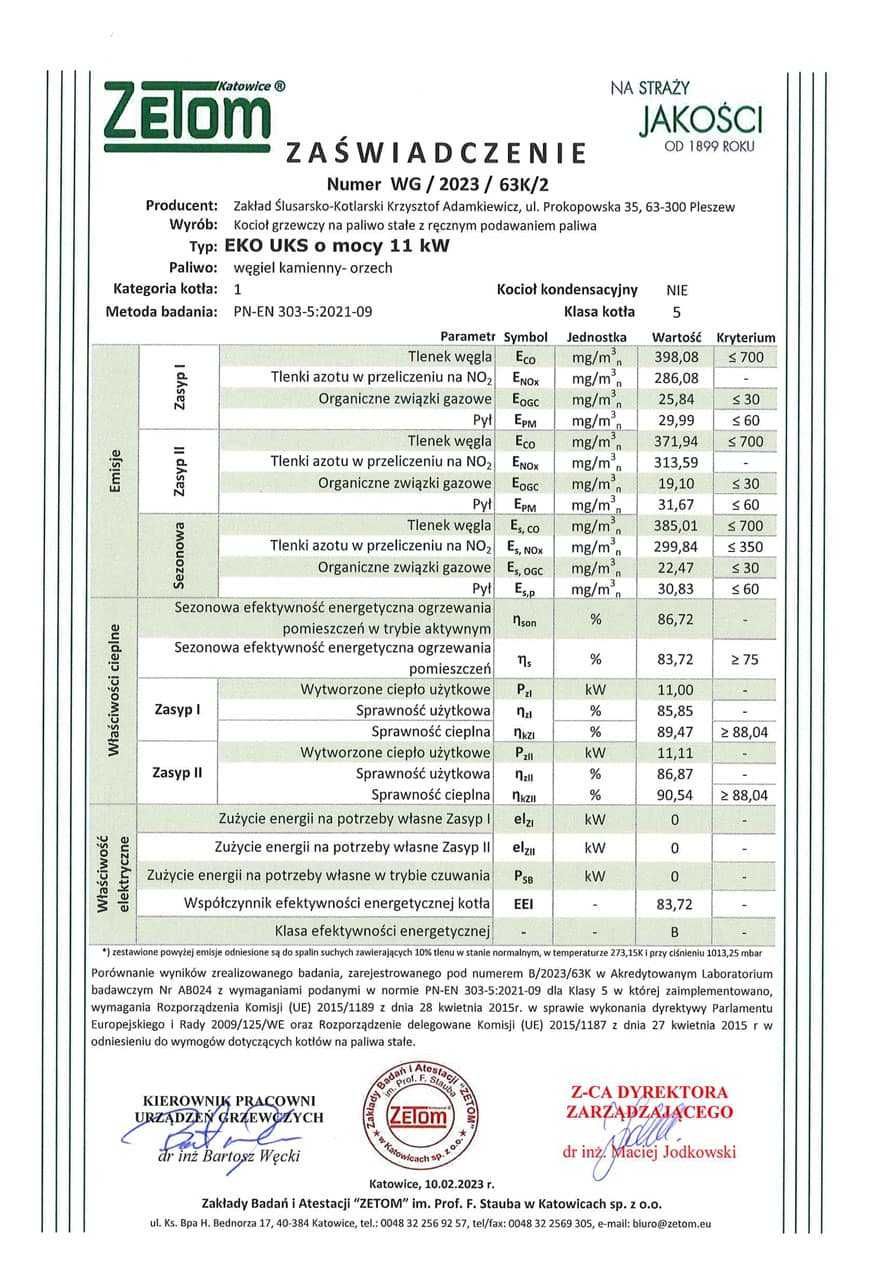 Kocioł co Eko Uks 11 kW piec dofinansowanie 5 klasa węgiel drewno eko