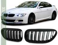 Grelha lâminas dupla BMW Série 6 E63/E64 Gloss Black LookM Performance