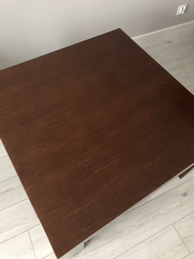 Stolik kawowy duży lite drewno 90x90 cm