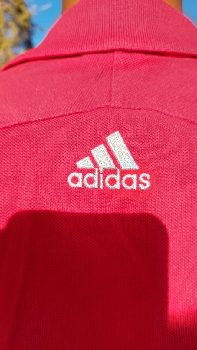 koszulka polo czerwona klubowa męska rozmiar 42/44 firma ADIDAS