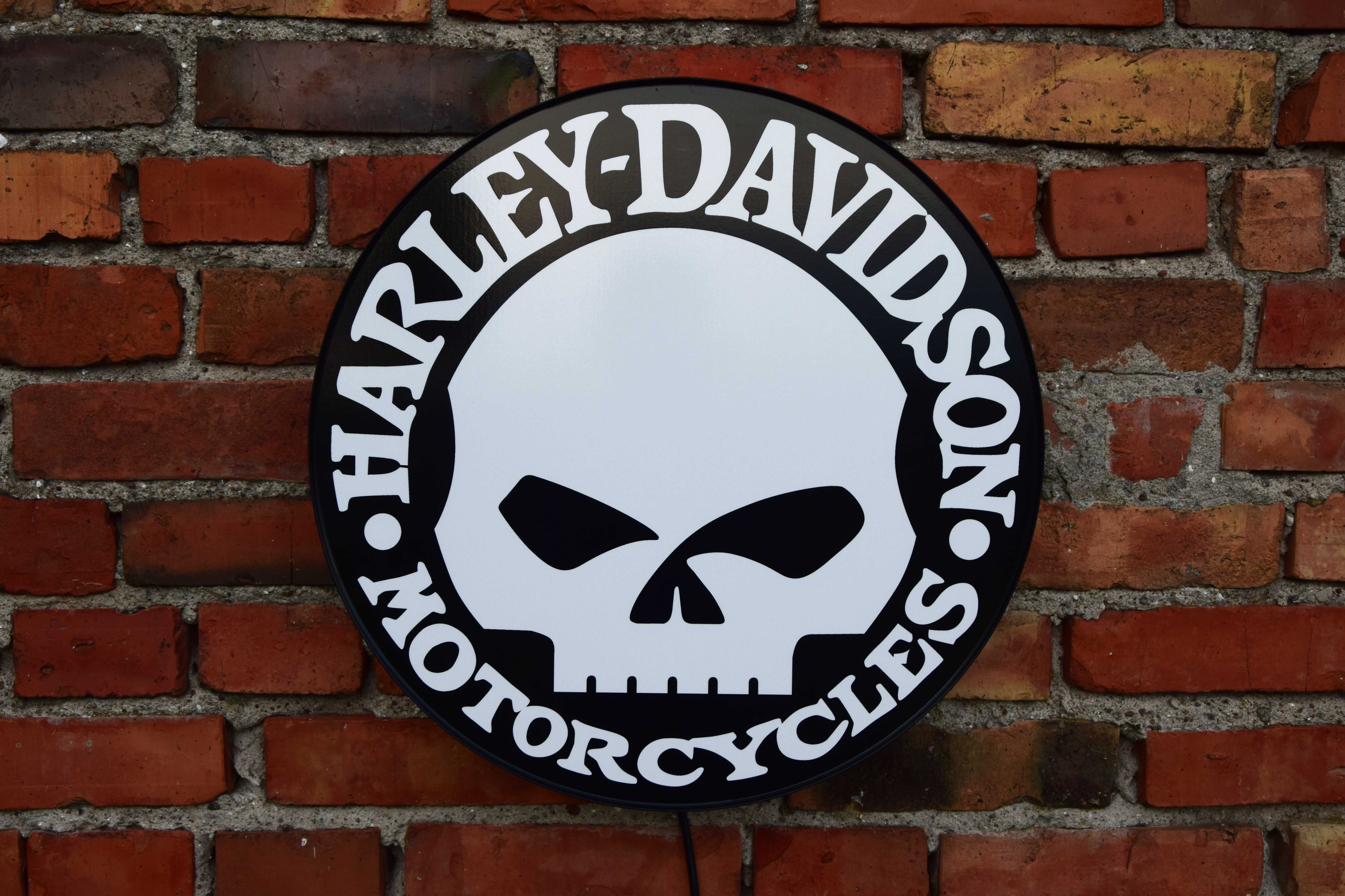 Szyld podświetlany HARLEY-DAVIDSON, Logo 3D, Neon LED, Reklama