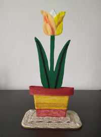 Prezent dekoracja sklejka kwiatek tulipan