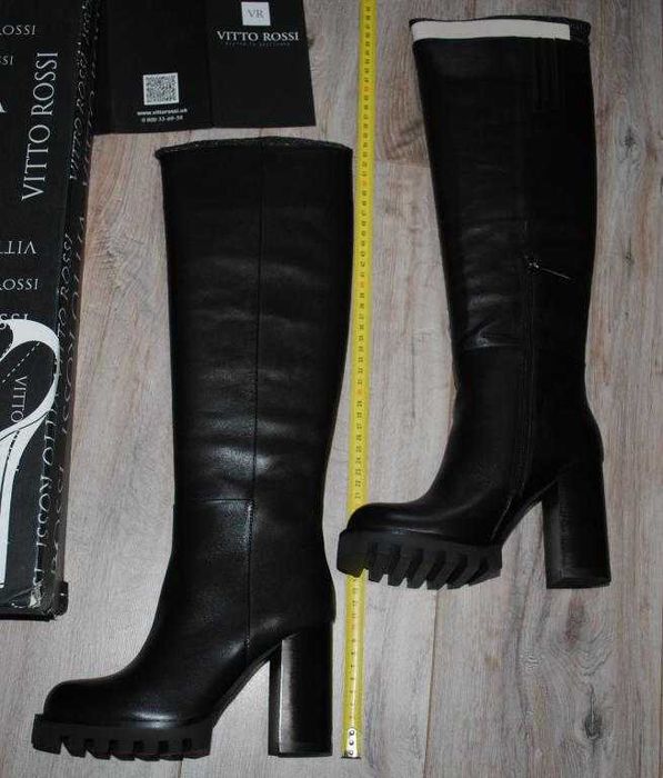 Чоботи, сапожки Vitto Rossi 36р 23см нат шкіра, утеплювач байка.