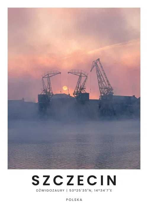 Plakat Szczecin "Dźwigozaury" 50x70cm