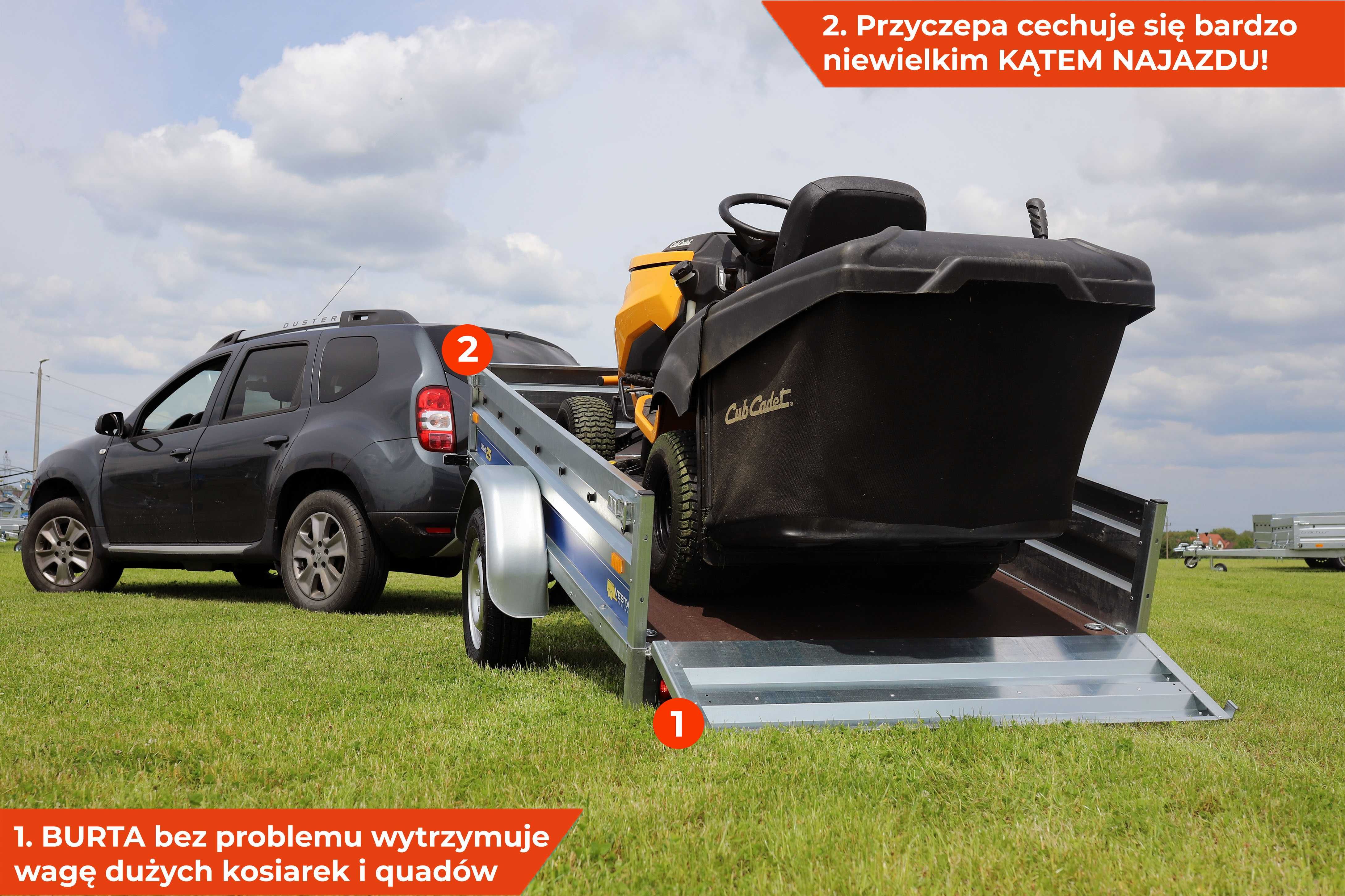 SPAWANA przyczepka 252x135x37 VESTA Light 25 kiprem MOCNA nowa LEKKA