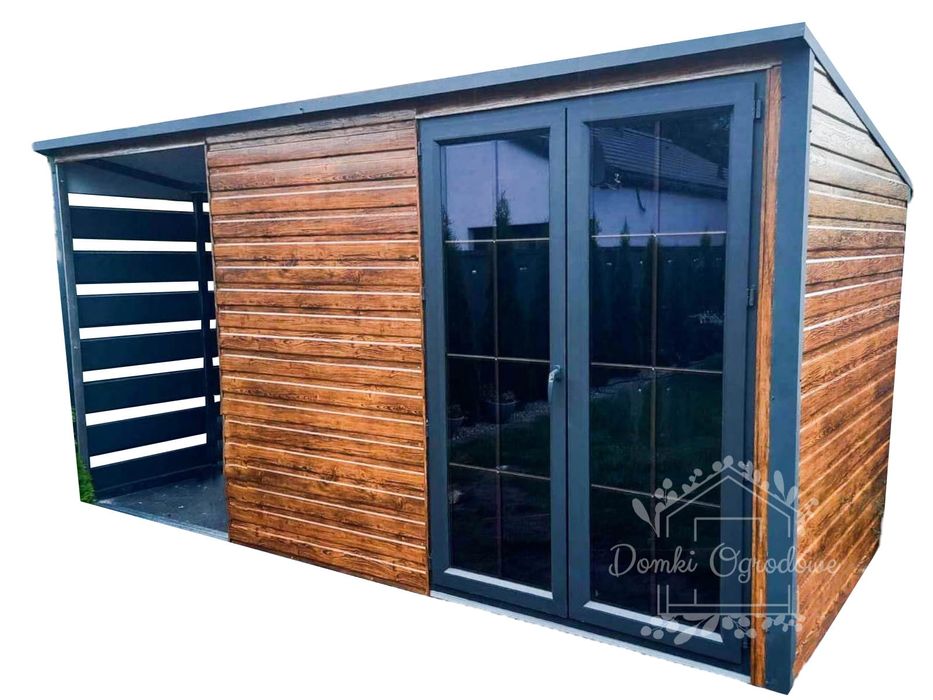 SCHOWEK DOMEK OGRODOWY 3m x 2m wiata 1,5m jasny orzech   ID268 3x2