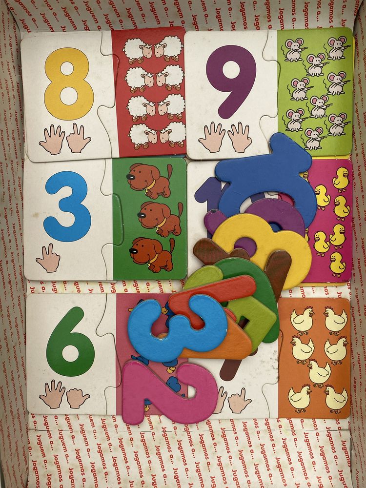 Puzzles Vogais, Animais marinhos, Bons modos, Veiculos e Numeros