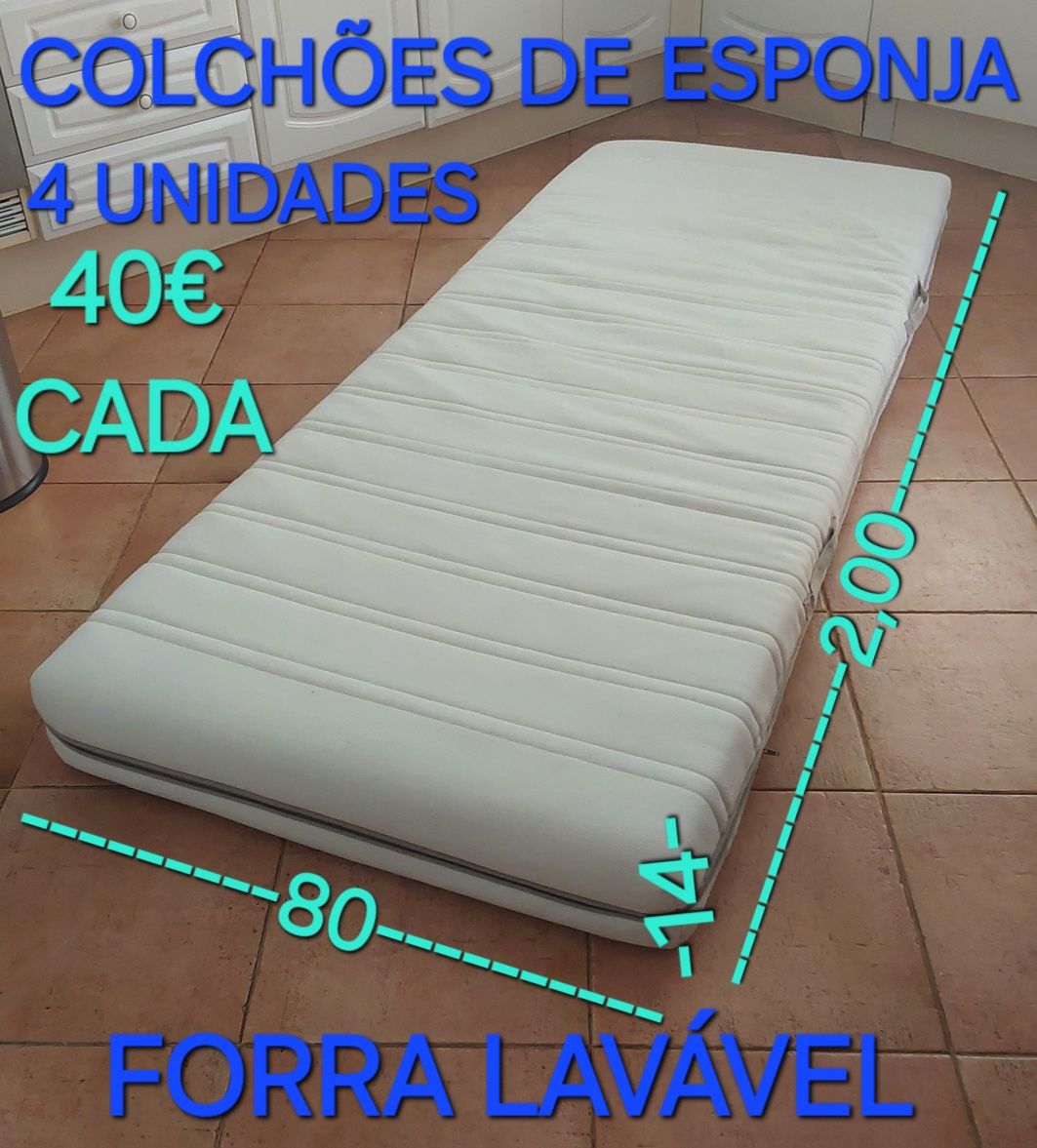 COLCHÃO DE ESPONJA PRONTOS A USAR. Casa,Quarto,Sala,Campismo,Garagem.
