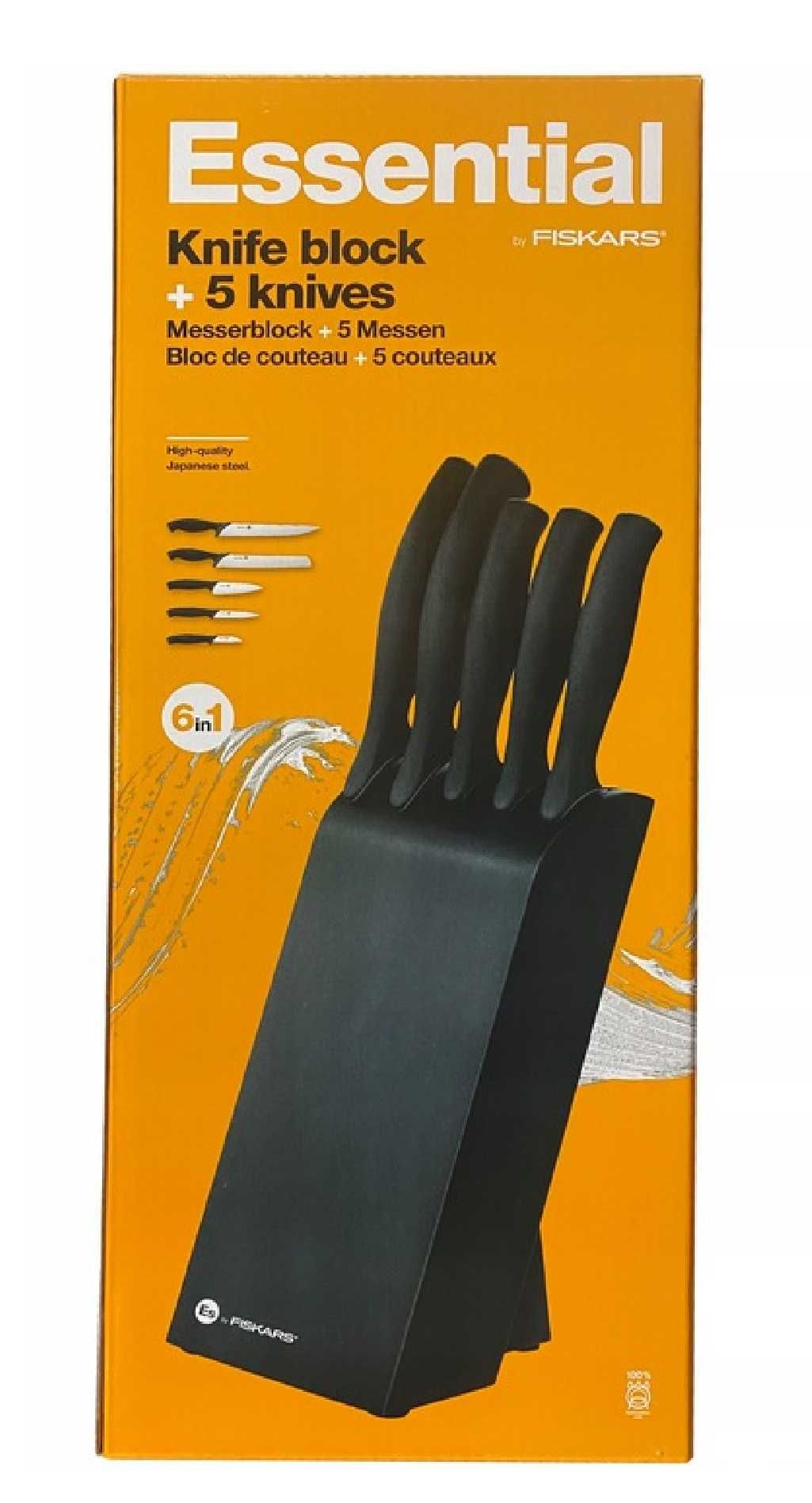 Fiskars Essential zestaw 5 noży w bloku (sklep 245zł)