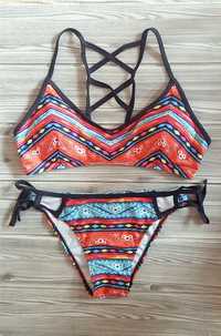 Bikini aztecki wzór strój kąpielowy dwuczęściowy nowy M na plażę basen
