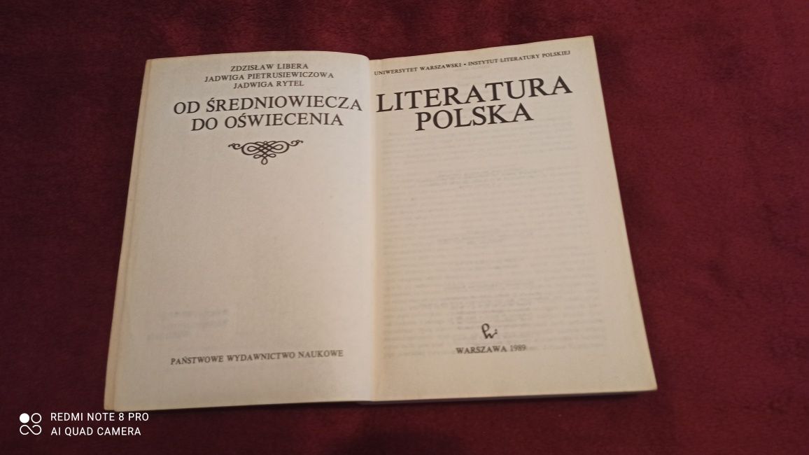 Książka Literatura polska od średniowiecza do oświecenia - Z. Libera