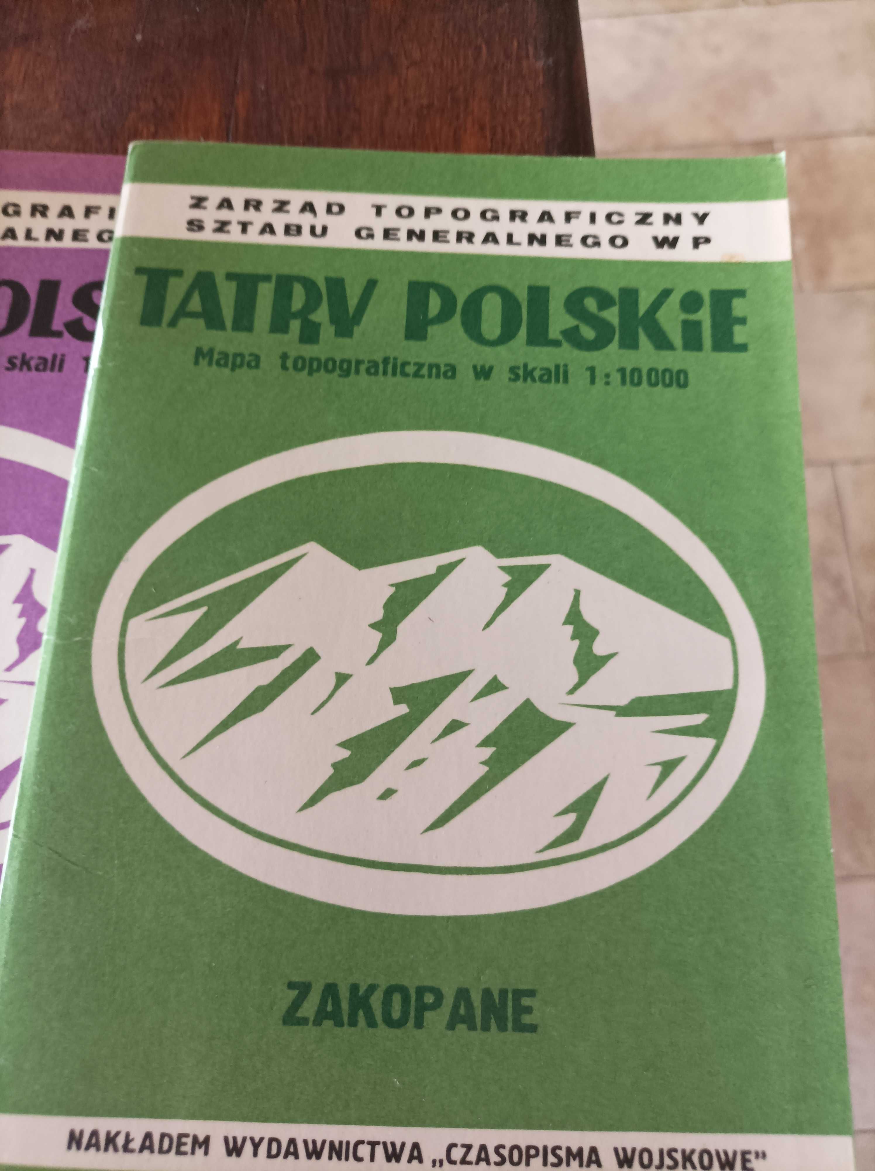 Kolekcjonerski zestaw map Tatry polskie zarząd top sztabu gen WP