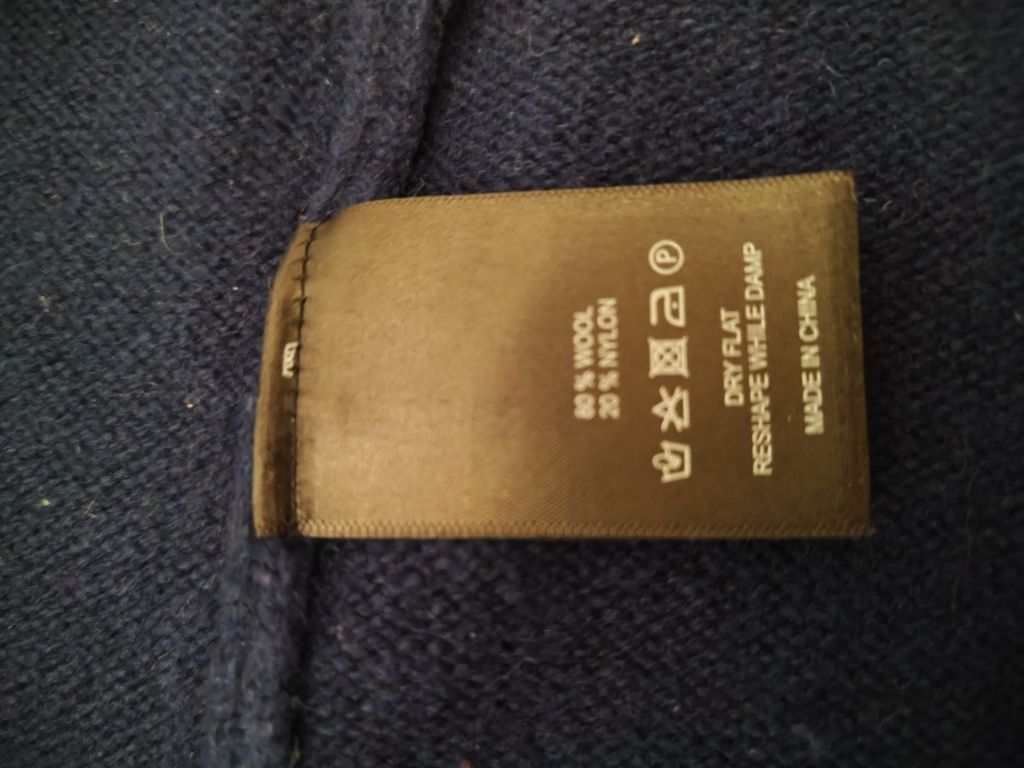 Heyton wełniany ciepły sweter rozmiar L