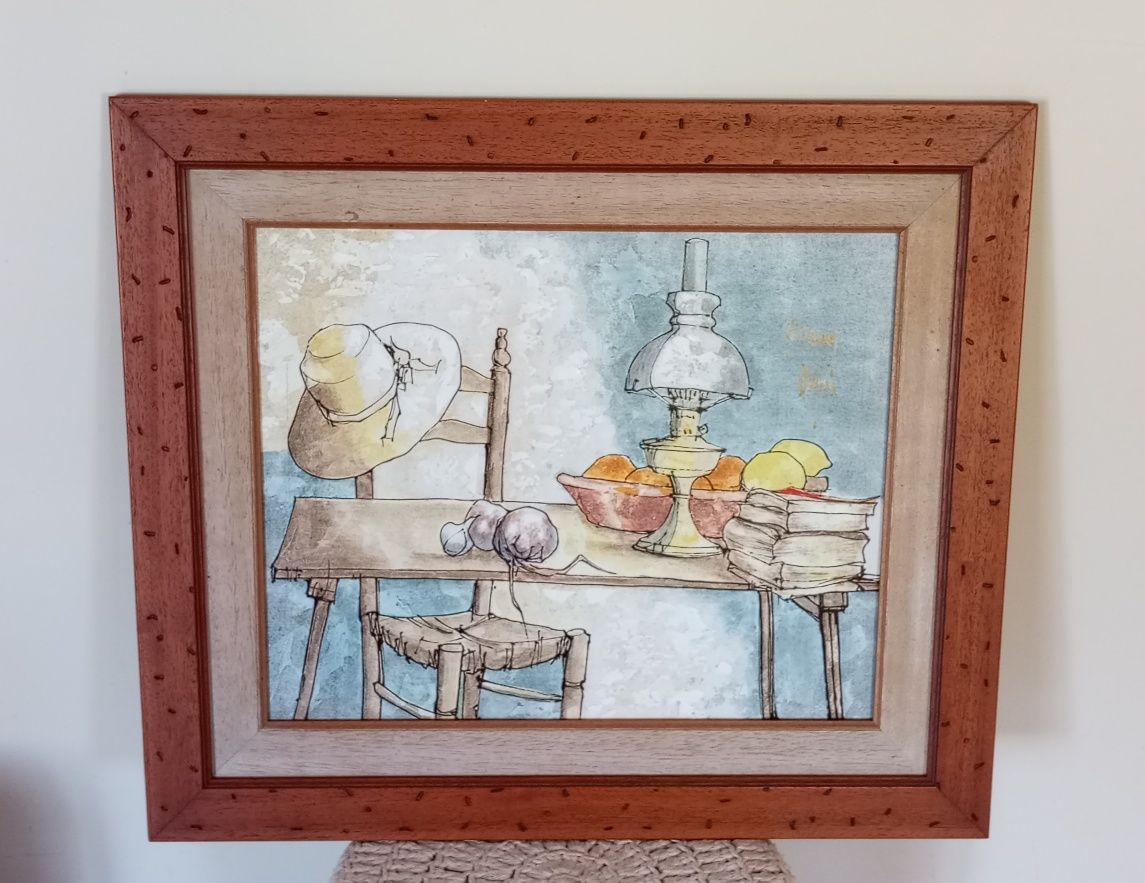 Quadro com pintura a óleo