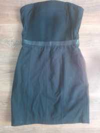 Sukienka mała czarna M 38 suwak kieszenie mini