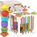 Sorter Klocków Elastyczna Kostka Sensoryczna Montessori Gumki 6 Klockó