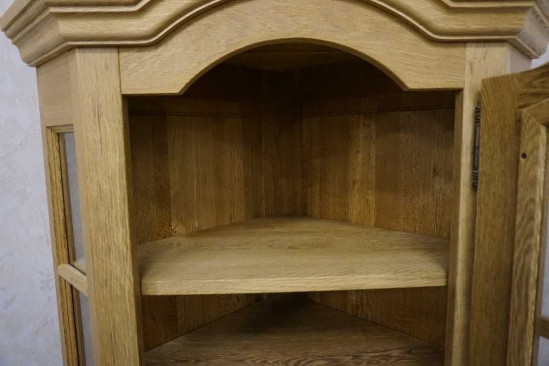 Witryna Narożna Jasny Lity Dąb Dębowa 65/65 cm (p-1214)