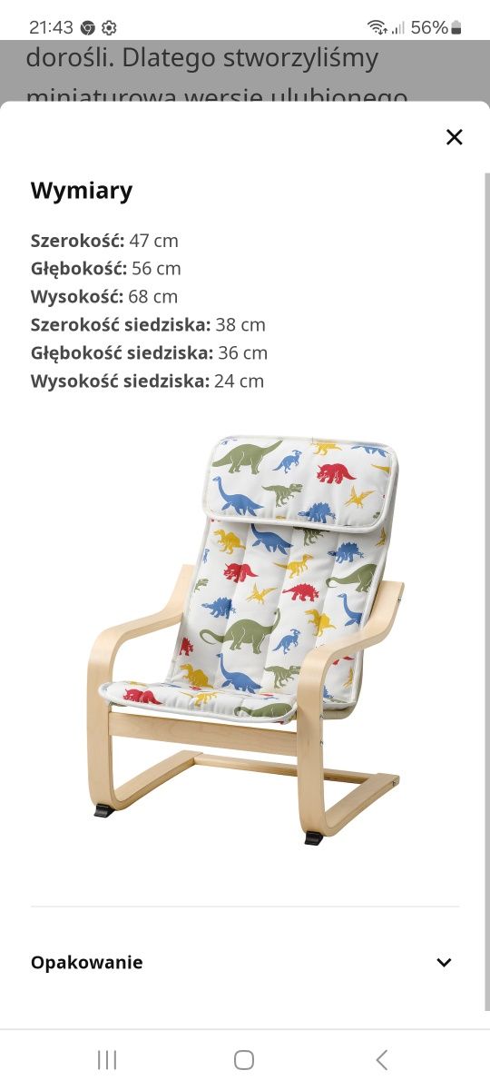 Fotel dziecięcy ikea poang