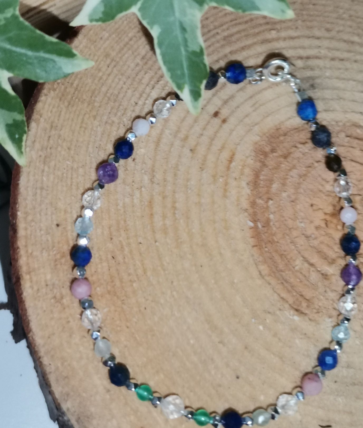 Bransoletka Strzelec kamienie szafir lapis topaz srebro 925 Awenturyn
