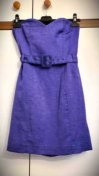 Fioletowa sukienka bez ramiączek