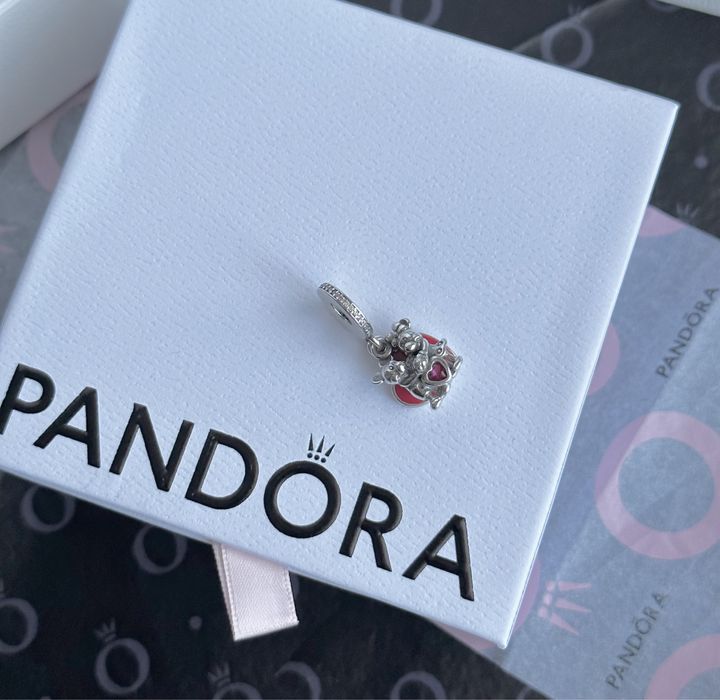 Серебряный шарм pandora s925 ale пандора минни микки маус с сердцем