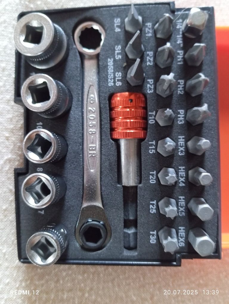 Bahco 2058S26 zestaw nasadek i bitów 1/4"