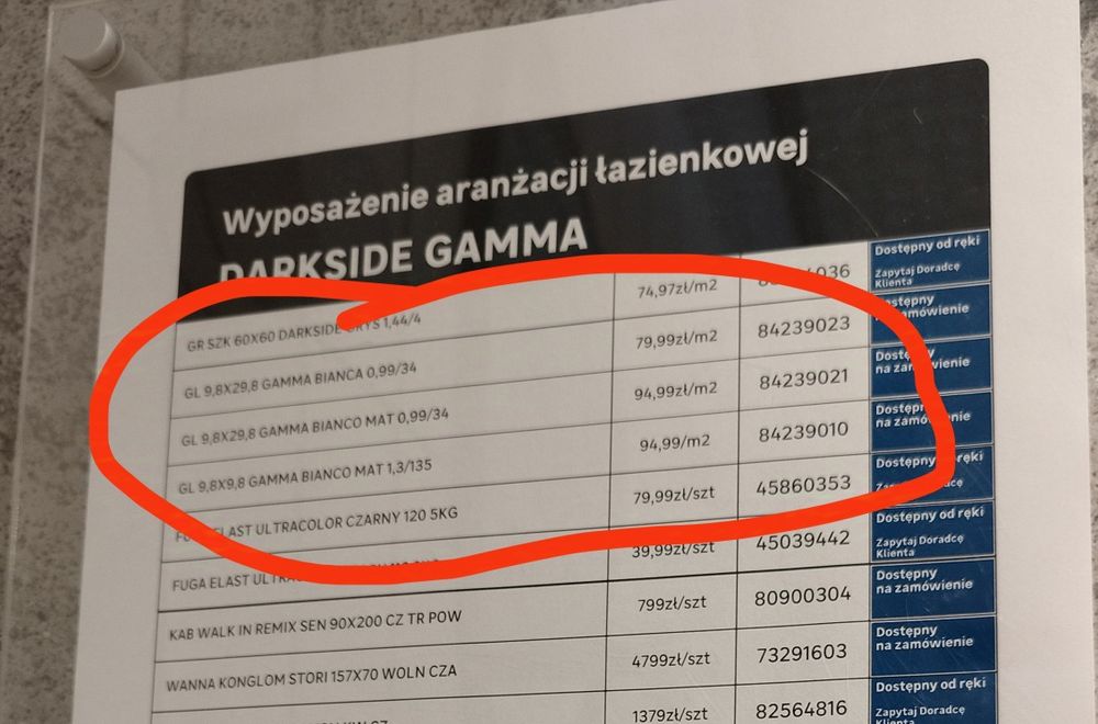 Płytki Paradyż 5,5 kartonów