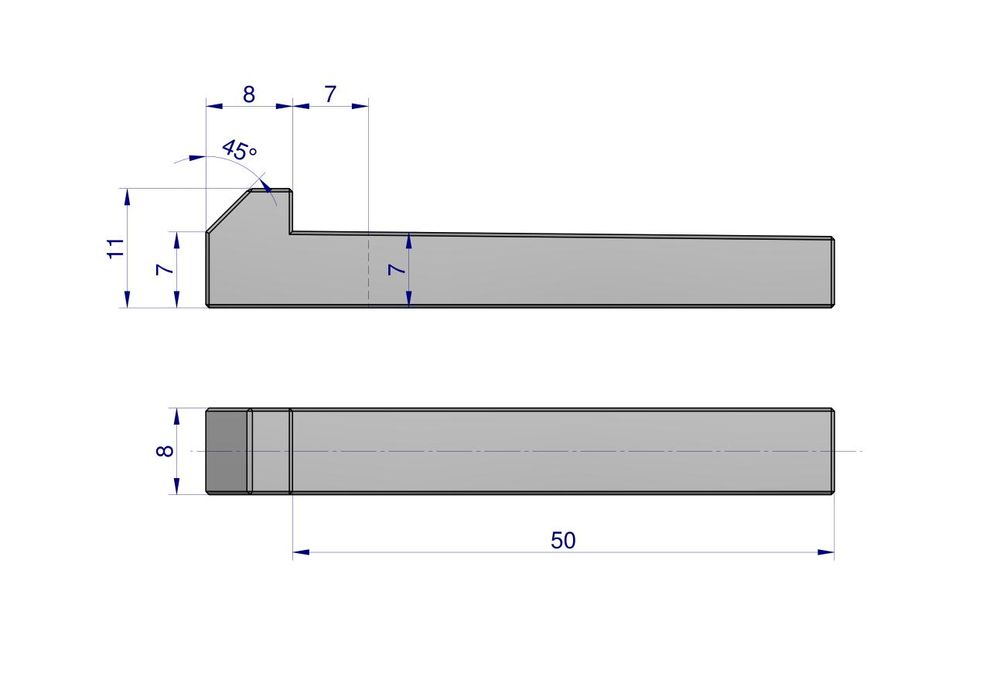 Klin z noskiem 8x7x50 TEGER, (sprzedawane po 5)