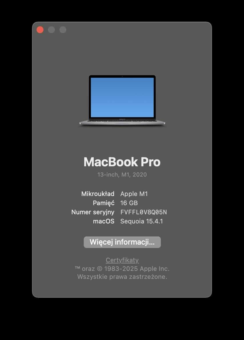 MacBook Pro 13 M1 16 GB Ram 256 SSD [2020]