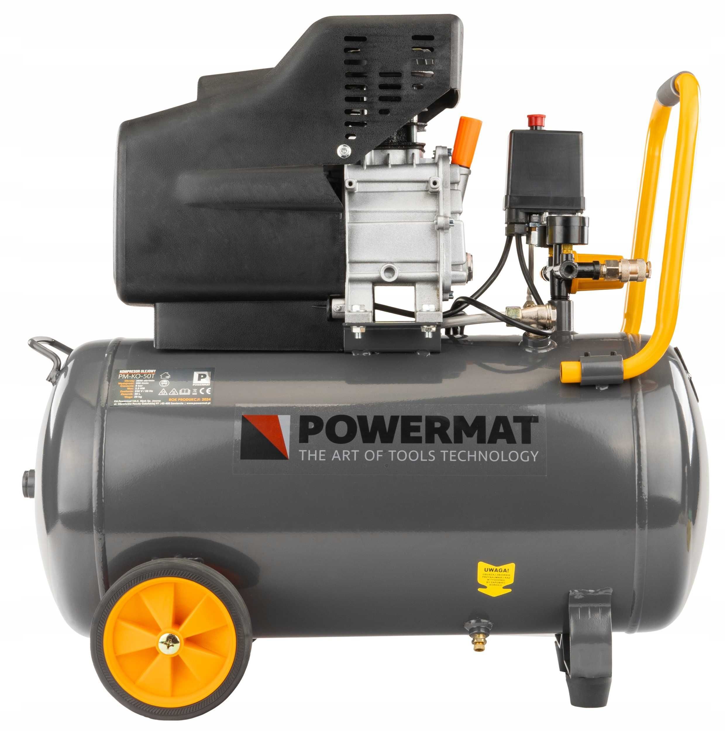 Kompresor Olejowy 50L Sprężarka 8 BAR 206 l/min 230V