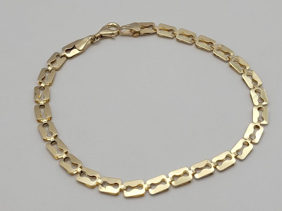 Nowa Złota bransoletka złoto próby 585, unikalny wzór ocechowana