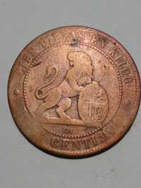 10 Cêntimos 1870 Espanha com desgaste