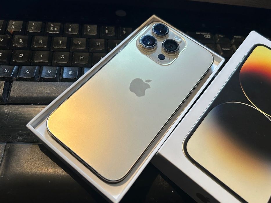 iPhone 14 Pro 128GB Złoty Gold 15 Super Stan, Komplet.