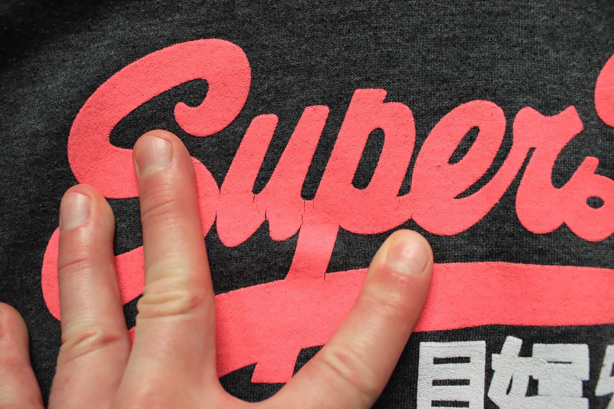 Bluza Vintage Super Dry szara damska rozm. L bawełniana kangur